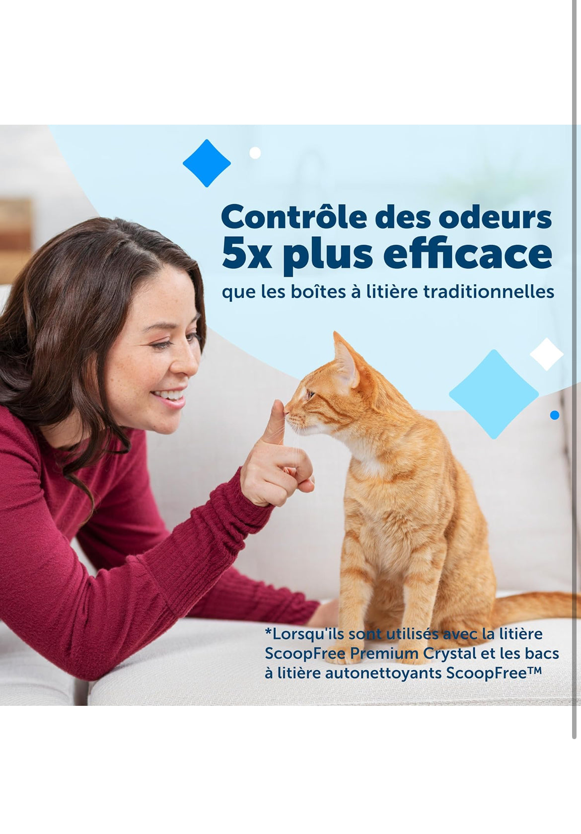 PetSafe - ScoopFree Bac à Litière de Remplacement pour Les Chats avec des Cristaux Bleus - Contrôle des Odeurs, sans Poussière, Protection Contre Les Fuites - Paquet de 3.